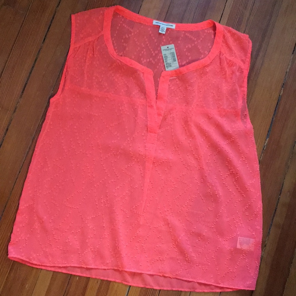 Sheer coral pink top